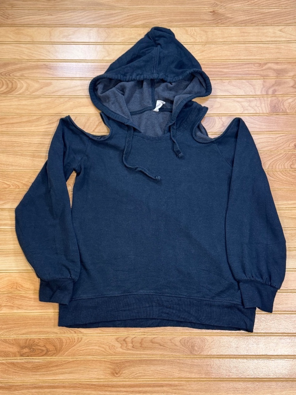 Daily Practice by Anthropologie Dark Blue Cold Shoulder Hoodie - Small